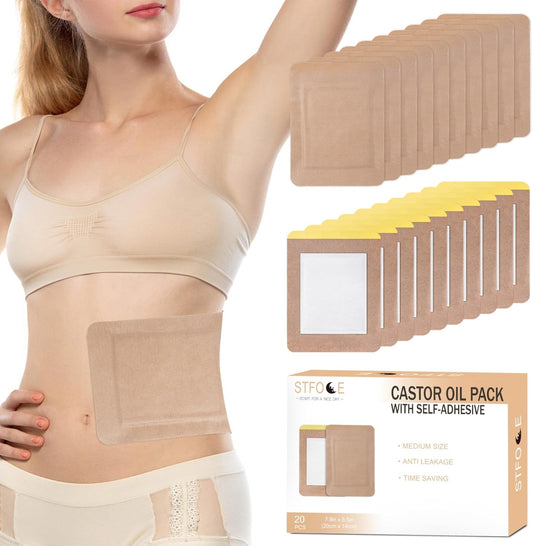 20pcs Castor Oil Patches Self-Adhesive