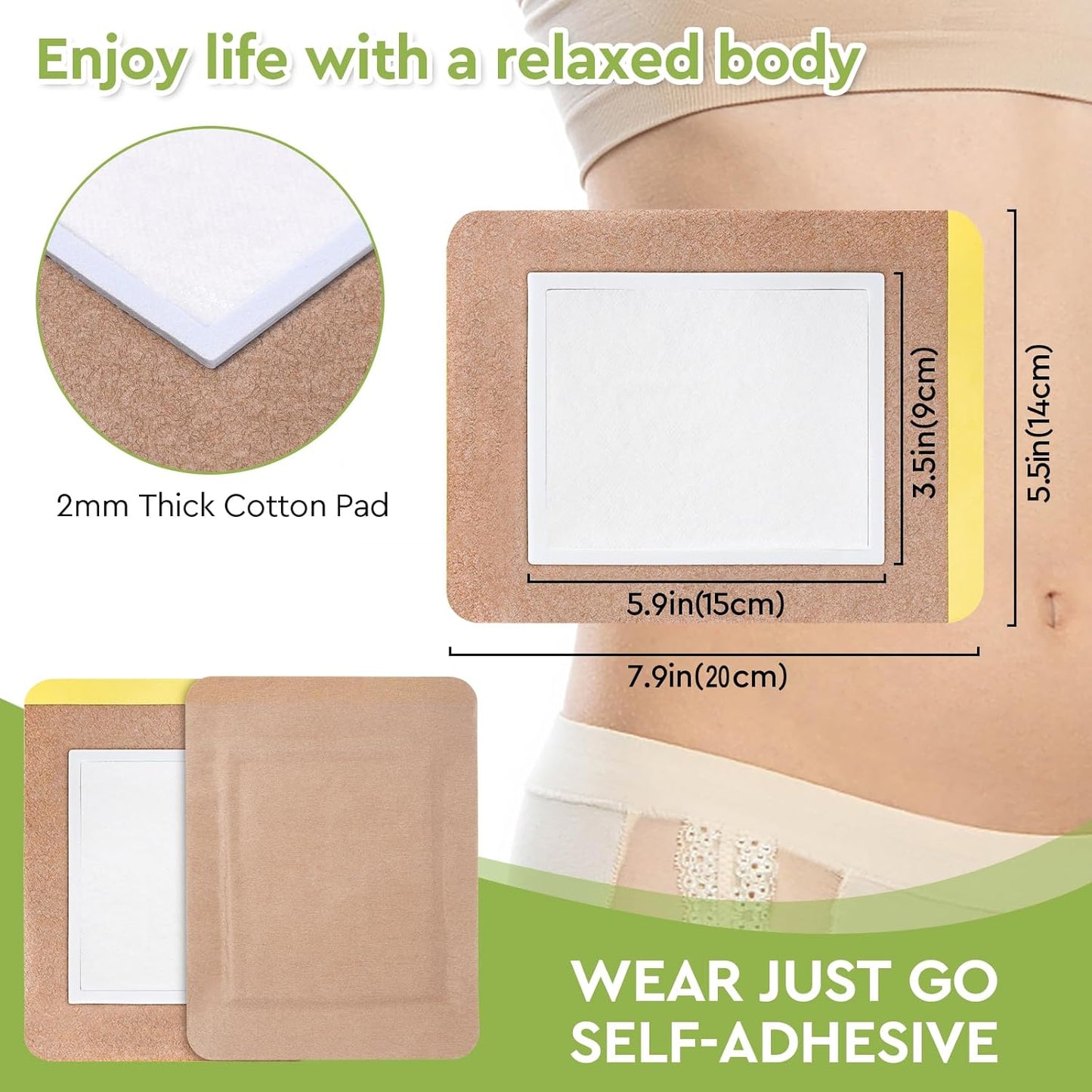 20pcs Castor Oil Patches Self-Adhesive